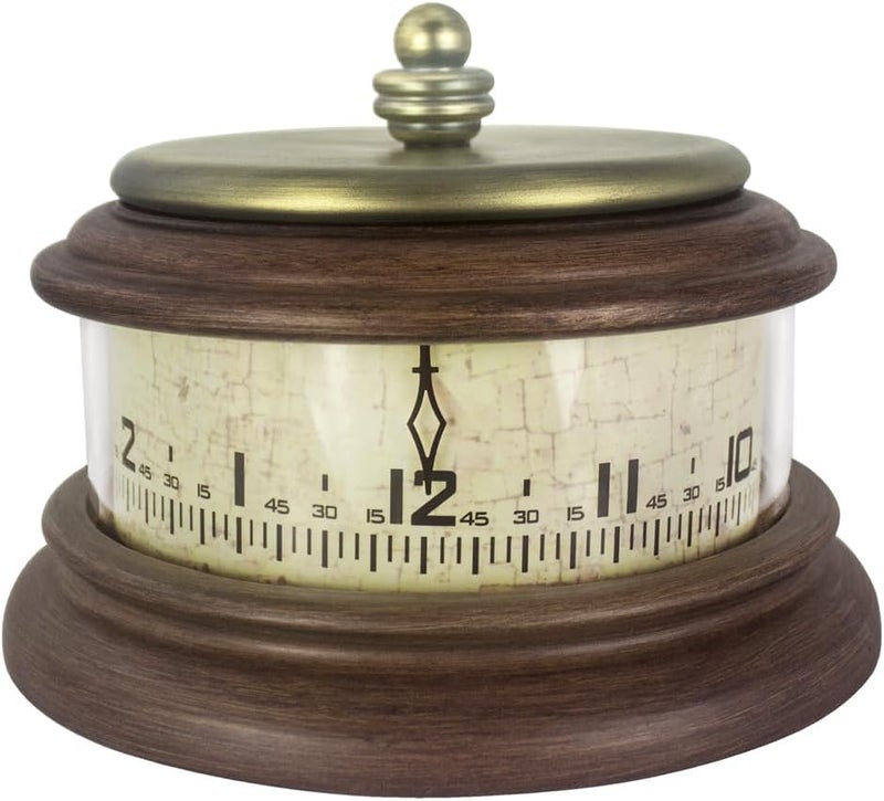 Presentime & Co. Louis XVI Mantel Clock, Desk & Shelf Clock, Retro Tabletop Clock for Living Room, Bedroom, Shelf Decoration, Fireplace, Farmhouse Decor, Walnut Brown Finish. - Image 1